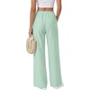 image:imageLYANER Womens Low Rise Striped Pants Wide Leg Cotton Elastic Drawstring Pajama Lounge Wear SleepweaGreen