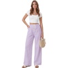 image:imageLYANER Womens Low Rise Striped Pants Wide Leg Cotton Elastic Drawstring Pajama Lounge Wear SleepweaLight Purple