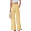 image:imageLYANER Womens Low Rise Striped Pants Wide Leg Cotton Elastic Drawstring Pajama Lounge Wear SleepweaYellow