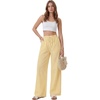 image:imageLYANER Womens Low Rise Striped Pants Wide Leg Cotton Elastic Drawstring Pajama Lounge Wear SleepweaYellow