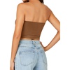 image:imageLYANER Womens Rib Knit Crop Tube Tops Basic Strapless Bandeau Summer Cropped Sleeveless ShirtBurnt Orange