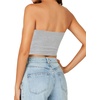 image:imageLYANER Womens Rib Knit Crop Tube Tops Basic Strapless Bandeau Summer Cropped Sleeveless ShirtLight Grey