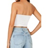 image:imageLYANER Womens Rib Knit Crop Tube Tops Basic Strapless Bandeau Summer Cropped Sleeveless ShirtWhite