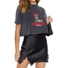 image:imageLYANER Womens Satin Silky Lace Trim Split Slit Hem Zipper High Wasit Mini Short SkirtBlack Solid