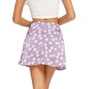 image:imageLYANER Womens Satin Silky Mini Skirt Elastic High Waisted Side Zipper A Line Flowy Short SkirtsPurple
