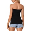 image:imageLYANER Womens Sexy Strapless Tank Backless Zipper Side Split Bandeau Tube Tops CamiSolid Black