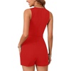 image:imageLYANER Womens Summer Rompers Dressy V Neck Sleeveless Slim Fit Blazer Vest Shorts Jumpsuit Trendy One Piece OutfitsRed