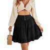 image:imageLYANER Womens Casual High Waist A Line Ruffle Hem Swing Skater Short Mini SkirtSolid Black