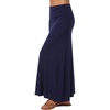 image:imageLYANER Womens Casual High Waist Solid Flare Long Maxi SkirtDark Blue