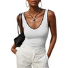 image:imageLYANER Womens Color Block V Neck Sleeveless Slim Fitted Going Out Tank TopsWhite