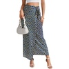image:imageLYANER Womens Floral Print Wrap High Waisted Zipper Tie Knot Boho Beach Long SkirtRoyal Blue