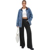 image:imageLYANER Womens Drawstring Tie Elastic Mid Rise Split Hem Casual Long Pants with PocketsBlack