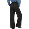 image:imageLYANER Womens Drawstring Tie Elastic Mid Rise Split Hem Casual Long Pants with PocketsBlack