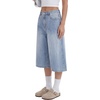 image:imageLYANER Womens Low Rise Wide Leg Baggy Y2k Bermuda Denim Jean Shorts with Pockets Light Blue Small