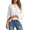 image:imageLYANER Womens Batwing 34 Sleeve Dressy Casual Tunic Tops  Round Neck Loose Fit Comfy Soft Work Office Blouse Shirts Trendy Outfits Fashion Spring ClothesWhite