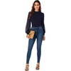 image:imageLYANER Womens Casual Mesh Sleeve Shirts Elegant Blouse Spring TopsNavy Blue