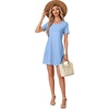 image:imageLYANER Womens Casual Short Sleeve Dress Pleated A Line Flowy Mini T Shirt DressAzure