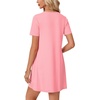 image:imageLYANER Womens Casual Short Sleeve Dress Pleated A Line Flowy Mini T Shirt DressPink