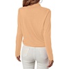 image:imageLYANER Womens Casual V Neck Cross Wrap Long Sleeve Solid Blouse Shirt TopBeige