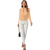 image:imageLYANER Womens Casual V Neck Cross Wrap Long Sleeve Solid Blouse Shirt TopBeige