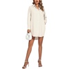 image:imageLYANER Womens Collar V Neck Button Down Shirt Dress Long Sleeve Split Hem Blouse Tunic DressesBeige