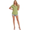 image:imageLYANER Womens Collared V Neck Button Short Sleeve Dressy Casual Blouse Top ShirtsGrass Green