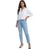 image:imageLYANER Womens Cotton Collared Button Down Long Sleeve Dressy Casual Blouse Tops with PocketsWhite