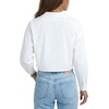 image:imageLYANER Womens Cotton Collared Button Down Long Sleeve Dressy Casual Blouse Tops with PocketsWhite