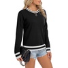 image:imageLYANER Womens Crew Neck Long Sleeve Lightweight Knit Pullover Elegant Sweater ShirtBlack