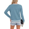 image:imageLYANER Womens Crew Neck Long Sleeve Lightweight Knit Pullover Elegant Sweater ShirtBlue