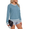 image:imageLYANER Womens Crew Neck Long Sleeve Lightweight Knit Pullover Elegant Sweater ShirtBlue