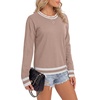 image:imageLYANER Womens Crew Neck Long Sleeve Lightweight Knit Pullover Elegant Sweater ShirtDark Beige