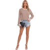 image:imageLYANER Womens Crew Neck Long Sleeve Lightweight Knit Pullover Elegant Sweater ShirtDark Beige
