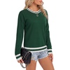 image:imageLYANER Womens Crew Neck Long Sleeve Lightweight Knit Pullover Elegant Sweater ShirtDark Green