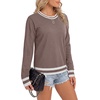 image:imageLYANER Womens Crew Neck Long Sleeve Lightweight Knit Pullover Elegant Sweater ShirtDark Khaki