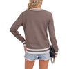 image:imageLYANER Womens Crew Neck Long Sleeve Lightweight Knit Pullover Elegant Sweater ShirtDark Khaki