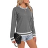 image:imageLYANER Womens Crew Neck Long Sleeve Lightweight Knit Pullover Elegant Sweater ShirtGray