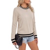 image:imageLYANER Womens Crew Neck Long Sleeve Lightweight Knit Pullover Elegant Sweater ShirtLight Beige
