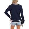 image:imageLYANER Womens Crew Neck Long Sleeve Lightweight Knit Pullover Elegant Sweater ShirtNavy Blue