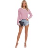 image:imageLYANER Womens Crew Neck Long Sleeve Lightweight Knit Pullover Elegant Sweater ShirtPink
