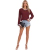 image:imageLYANER Womens Crew Neck Long Sleeve Lightweight Knit Pullover Elegant Sweater ShirtWine Red