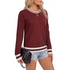 image:imageLYANER Womens Crew Neck Long Sleeve Lightweight Knit Pullover Elegant Sweater ShirtWine Red