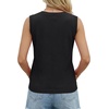 image:imageLYANER Womens Eyelet Sleeveless Tank Top Round Neck Loose Fit Dressy Casual Flowy Shirt BlouseBlack