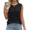 image:imageLYANER Womens Eyelet Sleeveless Tank Top Round Neck Loose Fit Dressy Casual Flowy Shirt BlouseBlack