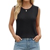image:imageLYANER Womens Eyelet Sleeveless Tank Top Round Neck Loose Fit Dressy Casual Flowy Shirt BlouseBlack