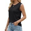 image:imageLYANER Womens Eyelet Sleeveless Tank Top Round Neck Loose Fit Dressy Casual Flowy Shirt BlouseBlack