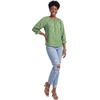 image:imageLYANER Womens Floral Print Round Neck 34 Sleeve Loose Fit Dressy Casual Blouse TopsGreen