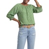 image:imageLYANER Womens Floral Print Round Neck 34 Sleeve Loose Fit Dressy Casual Blouse TopsGreen
