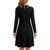 image:imageLYANER Womens Lapel Collar Long Sleeve Flare A Line Keyhole Casual Party Mini DressBlack