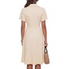 image:imageLYANER Womens Lapel Tie Knot Wrap V Neck Short Sleeve Ruched A Line Casual Midi DressesBeige